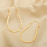 Textured Long Hoop Earrings