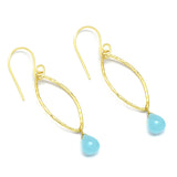 Aqua Chalcedony Dangle Earrings