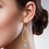 Aqua Chalcedony Dangle Earrings