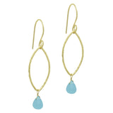 Aqua Chalcedony Dangle Earrings