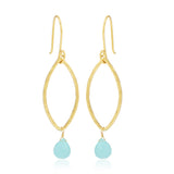 Aqua Chalcedony Dangle Earrings