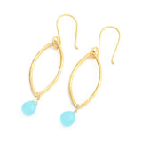 Aqua Chalcedony Dangle Earrings