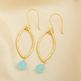 Aqua Chalcedony Dangle Earrings