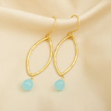 Aqua Chalcedony Dangle Earrings