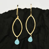 Aqua Chalcedony Dangle Earrings