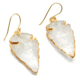 Leaf Shape Rock Crystal  Dangle Earrings