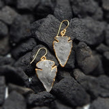 Leaf Shape Rock Crystal  Dangle Earrings