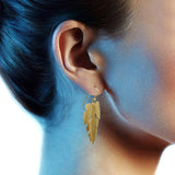 Metal Leaf Dangle Earrings