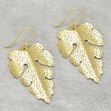 Metal Leaf Dangle Earrings