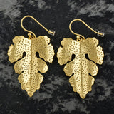 Metal Leaf Dangle Earrings