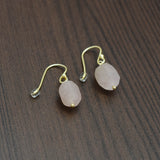 Lapis Rose Quartz Dangle Earrings