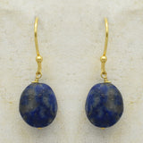 Lapis Rose Quartz Dangle Earrings