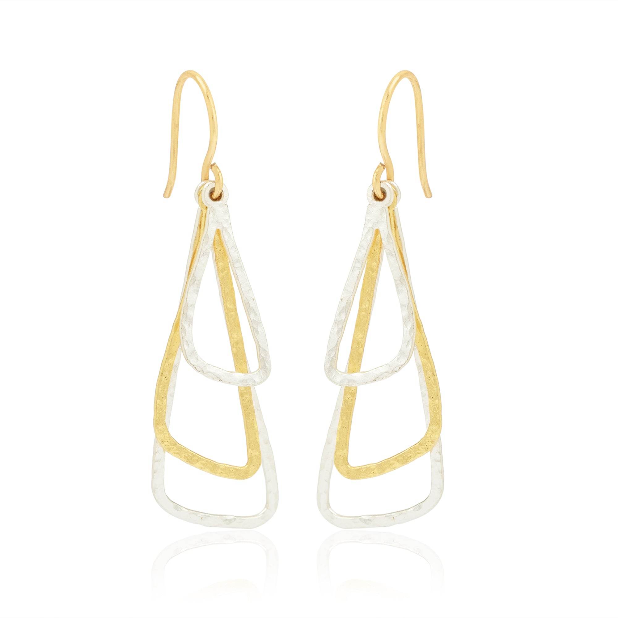 Two Tone Dangle Earrings - La Vitá Jewels