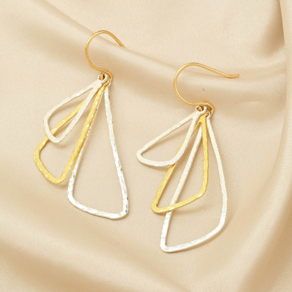 Two Tone Dangle Earrings - La Vitá Jewels