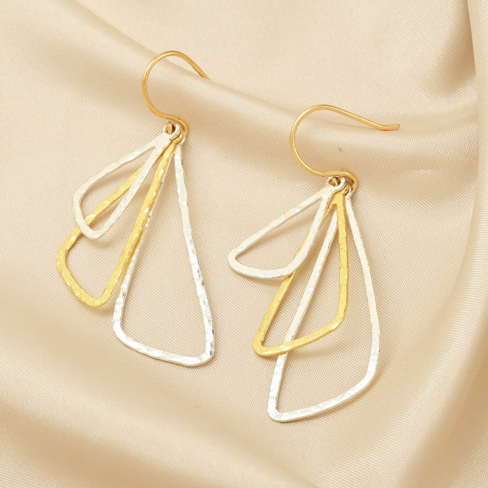Two Tone Dangle Earrings - La Vitá Jewels
