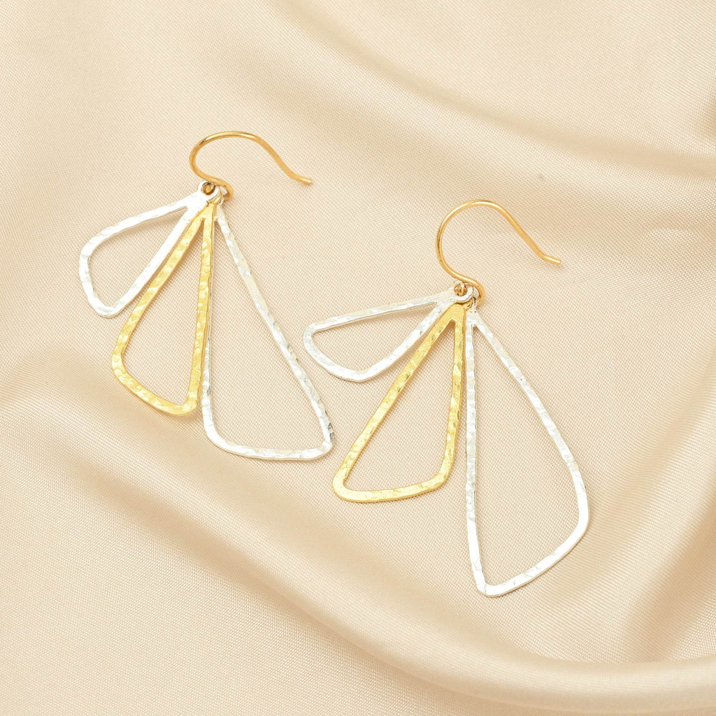 Two Tone Dangle Earrings - La Vitá Jewels