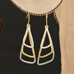 Two Tone Dangle Earrings - La Vitá Jewels