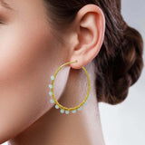 Gold Wire Wrapped Hoop Earrings