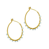 Gold Wire Wrapped Hoop Earrings