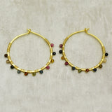 Gold Wire Wrapped Hoop Earrings