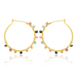 Gold Wire Wrapped Hoop Earrings