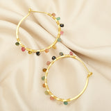 Gold Wire Wrapped Hoop Earrings