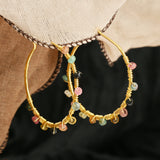 Gold Wire Wrapped Hoop Earrings