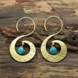 Turquoise Black Onyx Dangle Earrings