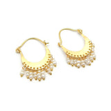 Pearl stone Hoop Earrings