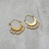 Pearl stone Hoop Earrings