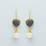 Pearl & Labradorite  Dangle Earrings