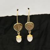 Pearl and Labradorite Dangle Earrings