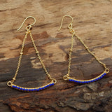 Blue Sapphire Dangle Earrings