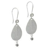 Silver Plated Leaf Shaped Dangle Earrings