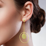 Circle Disc Dangle Earrings