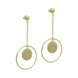 Circle Disc Dangle Earrings