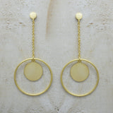 Circle Disc Dangle Earrings