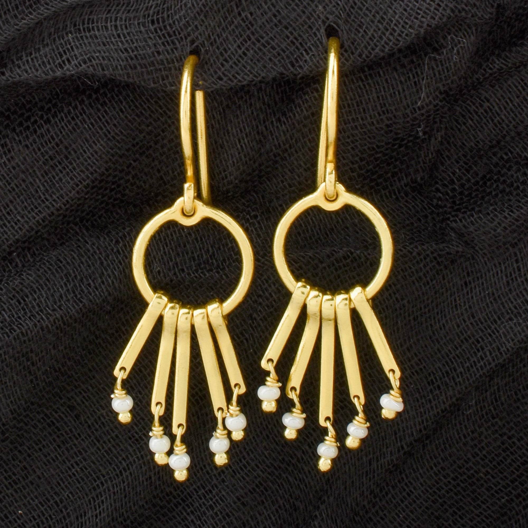 Fresh Water Pearls Fringe Dangle Earrings - La Vitá Jewels