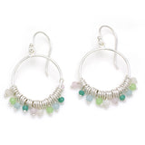 Multi Color Chalcedony Beaded Dangle Earrings