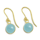 Aqua Chalcedony Dangle Earrings