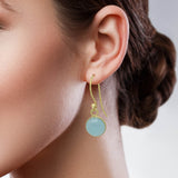 Aqua Chalcedony Dangle Earrings