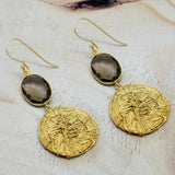 Silver Plated Smoky Dangle Earrings