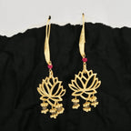 Ruby Lotus Dangle Earrings - La Vitá Jewels