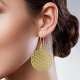 Gold Silver Plated Round Dangle Earrings