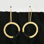 Textured Hoop Earrings with Pink quartz Beads - La Vitá Jewels
