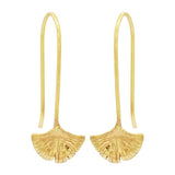 Ginkgo Leaf Drop Earrings