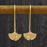 Ginkgo Leaf Drop Earrings