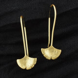 Ginkgo Leaf Drop Earrings