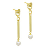 22k  Pearl  Dangle Earrings