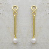 22k  Pearl  Dangle Earrings